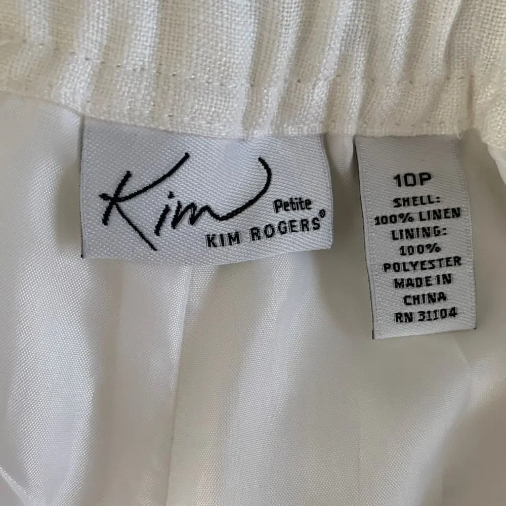 Kim Roger’s Cropped Linen with Drawstring Pants Size 10P